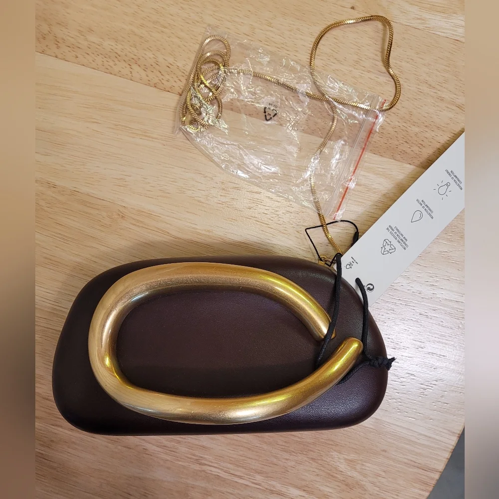 Zara 50th Anniversary "Perfect" Clutch In Burgundy NWT - Picture 5 of 10